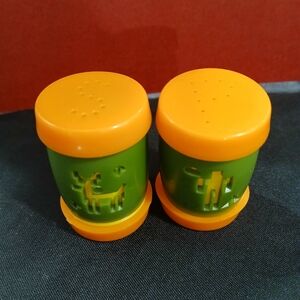 Vtg 1960s ST LABRE INDIAN SCHOOL DEER/HUNTER SALT & PEPPER SHAKERS Ashland MO